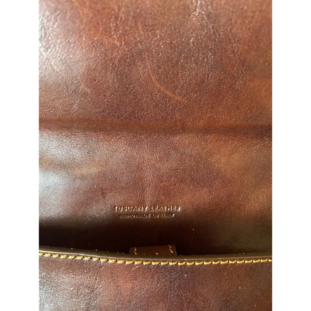 Tuscany Leather Firenze Handmade Leather Brown Briefcase Backpack York Office